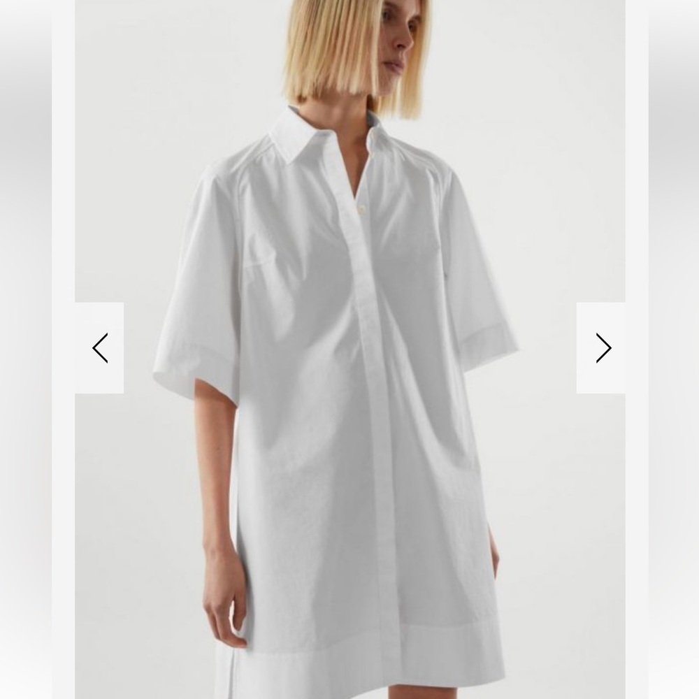 COS grandad button down boxy collared shirt dress